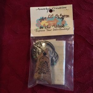 NWT. Handmade Wood Necklace